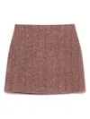 Blazé Milano Herringbone Mini Skirt In Pink