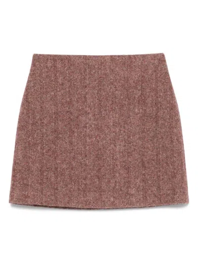 BLAZÉ MILANO BLAZÉ MILANO HERRINGBONE WOOL MINI SKIRT