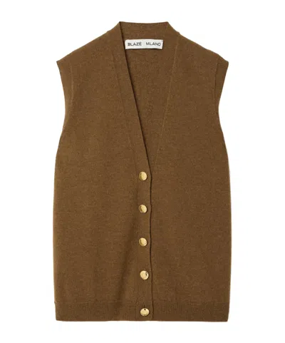Blazé Milano Highland Wool And Cashmere-blend Vest In Brown