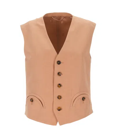 Blazé Milano Sleeveless Vest In Brown