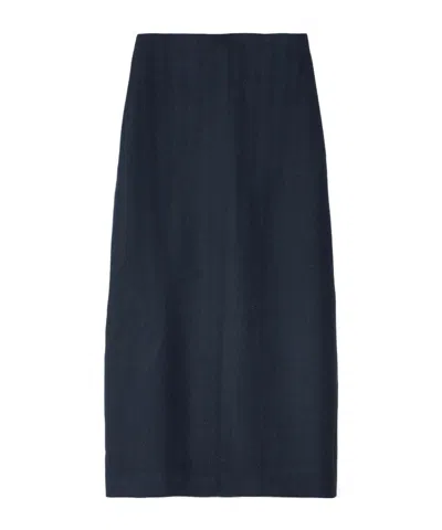 Blazé Milano Slit Midi Skirt In Blue