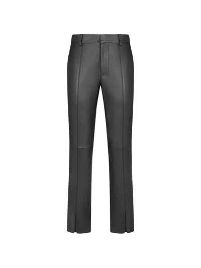 Blazé Milano Smiley Panelled Leather Trousers In Gray