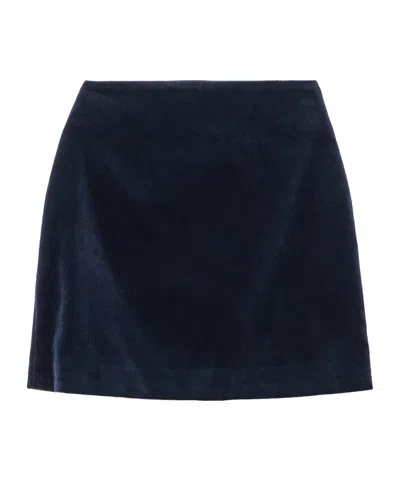 Blazé Milano Solid-color Midi Skirt In Blue