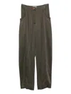 Blazé Milano Sorraia Satin Tapered Trousers In Green