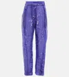 Blazé Milano Sorraia Sequined Wide-leg Pants In Purple