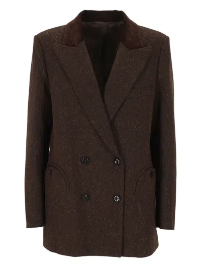 Blazé Milano Speckled Blazer In Brown