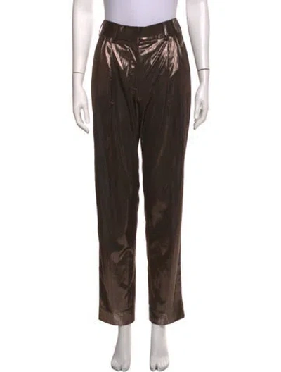 Pre-owned Blazé Milano Straight Leg Pants In Brown