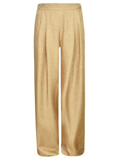 Blazé Milano Straight Loose Fit Trosuers In Gold