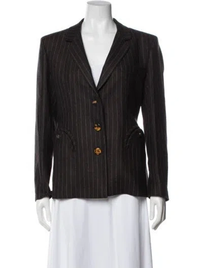 Pre-owned Blazé Milano Striped Blazer In Brown