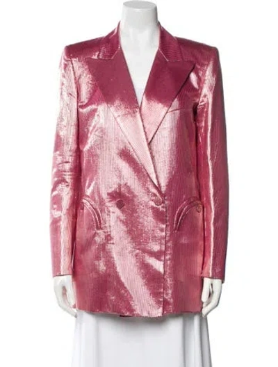 Pre-owned Blazé Milano Striped Blazer In Pink