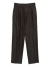Blazé Milano Striped Pants In Brown