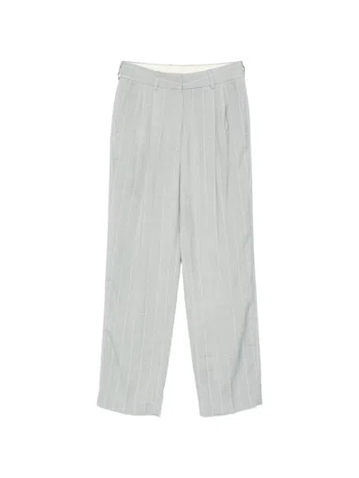 Blazé Milano Striped Pleated Trousers In Blue