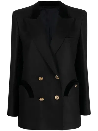 Blazé Milano Tailored Double-breasted Blazer In Black
