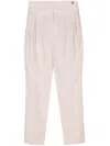 Blazé Milano Tapered-leg Linen Trousers In Pink