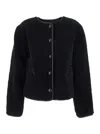 Blazé Milano Gliss Reversible Leather-trimmed Shearling Jacket In Black