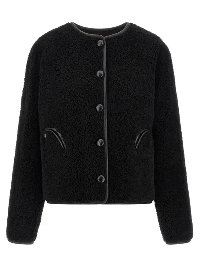 Blazé Milano Reversible Jacket Textured Fabric In Black