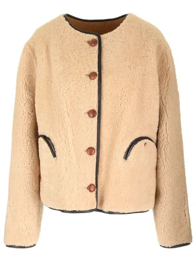 Blazé Milano Tatoosh Gliss Shearling Jacket In Beige