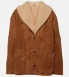 Blazé Milano Tatoosh Shearling-lined Suede Jacket In Beige
