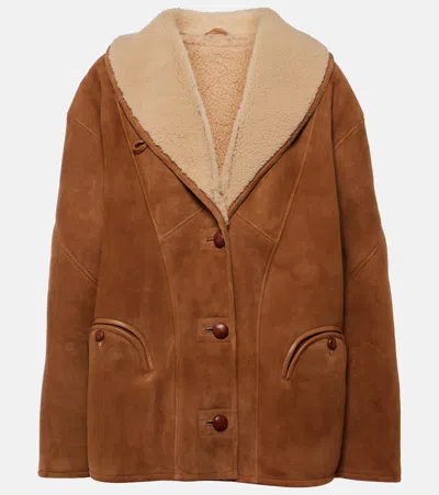 Blazé Milano Tatoosh Shearling-lined Suede Jacket In Beige