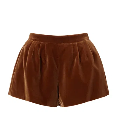 Blazé Milano Tinker Cotton-velvet Shorts In Brown