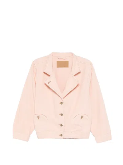 Blazé Milano Topstitched Button Coat In Pink