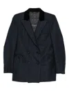Blazé Milano Blaze Milano  Dark Blue Wool And Mohair Blazer Maine In Blue