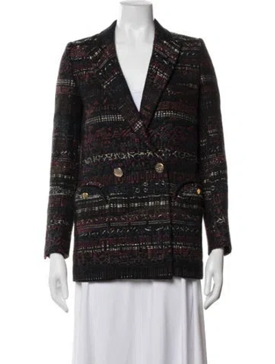 Pre-owned Blazé Milano Tweed Pattern Blazer In Black