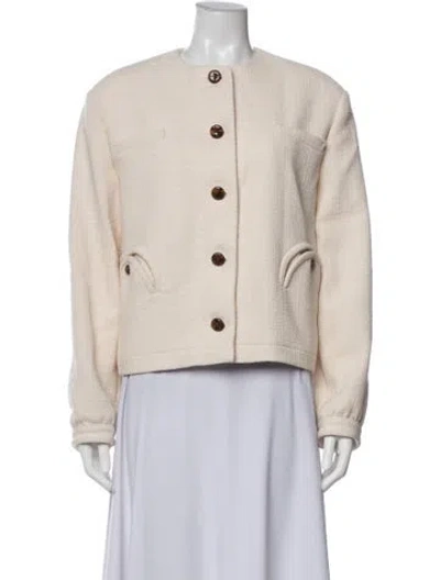 Pre-owned Blazé Milano Tweed Pattern Blazer In Neutrals