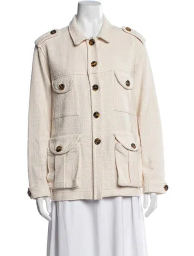 Pre-owned Blazé Milano Tweed Pattern Blazer In Neutrals