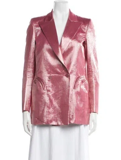Pre-owned Blazé Milano Tweed Pattern Blazer In Pink