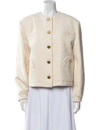 Pre-owned Blazé Milano Tweed Pattern Evening Jacket W/ Tags In Neutral