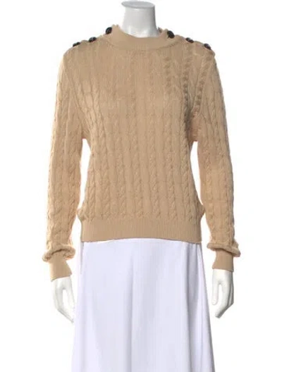 Pre-owned Blazé Milano Tweed Pattern Mock Neck Sweater In Neutrals