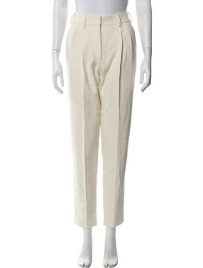 Pre-owned Blazé Milano Tweed Straight Leg Pants In Neutrals