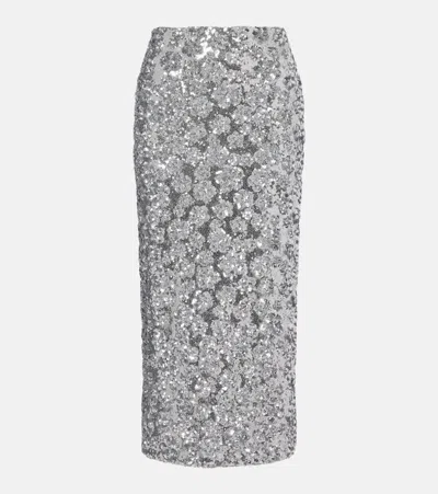 Blazé Milano Blaze Milano Utopia Sussex Sequined Pencil Skirt In Gray