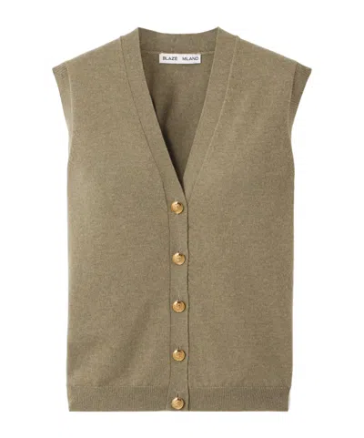 Blazé Milano Highland Wool And Cashmere-blend Vest In Green