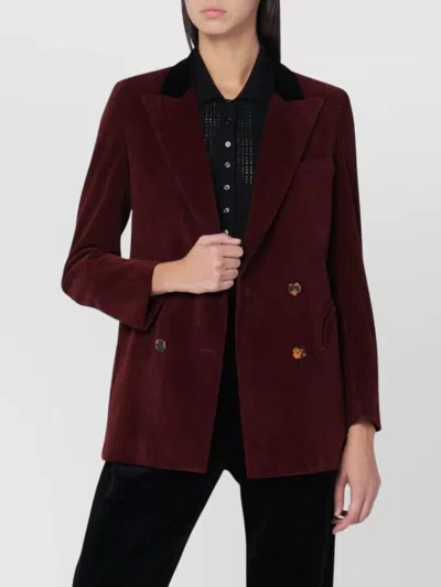 BLAZÉ MILANO VELVET DOUBLE-BREASTED COAT NOTCHED LAPELS