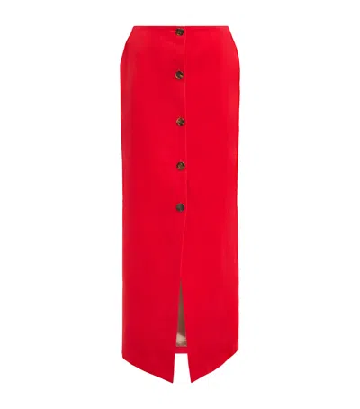 Blazé Milano Velvet Malaya Pencil Skirt In Orange