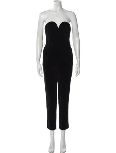 Pre-owned Blazé Milano Velvet Strapless Jumpsuit In Black