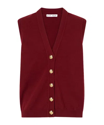 Blazé Milano Highland Wool And Cashmere-blend Gilet In Red