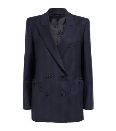 Blazé Milano Virgin Wool Aramis Everynight Double-breasted Blazer In Navy