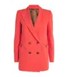 Blazé Milano Flica Everyday Double-breasted Silk And Linen-blend Blazer In Red
