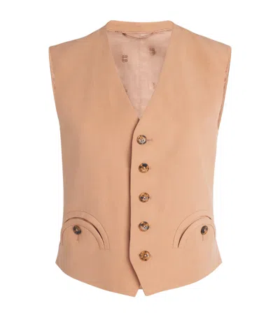 Blazé Milano Virgin Wool Feral Waistcoat In Pink