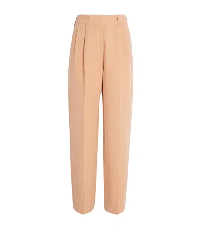 Blazé Milano Virgin Wool Fox Tailored Trousers In Pink