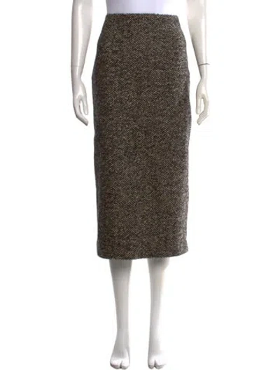 Pre-owned Blazé Milano Virgin Wool Midi Length Skirt In Multicolor