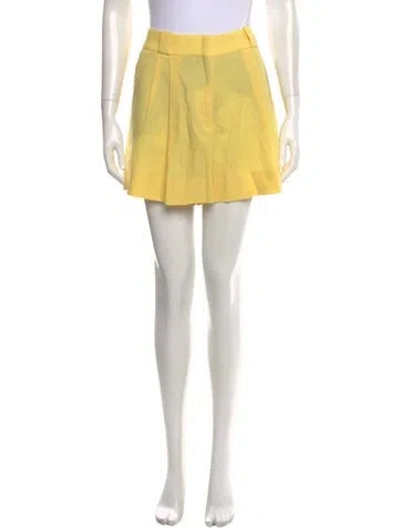 Pre-owned Blazé Milano Virgin Wool Mini Shorts In Yellow