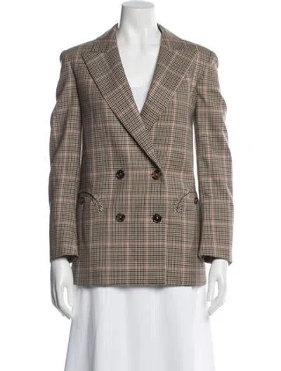 Pre-owned Blazé Milano Virgin Wool Plaid Print Blazer In Multi