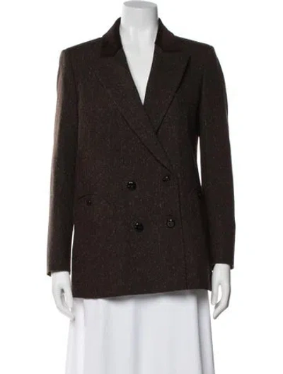 Pre-owned Blazé Milano Virgin Wool Printed Blazer In Brown