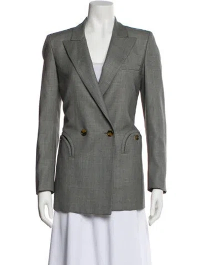 Pre-owned Blazé Milano Virgin Wool Printed Blazer In Gray