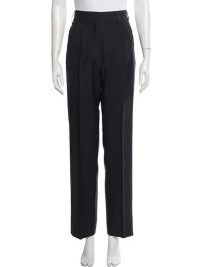 Pre-owned Blazé Milano Virgin Wool Straight Leg Pants In Blue