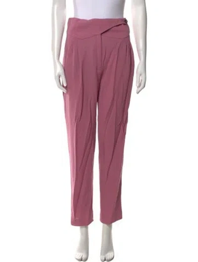 Pre-owned Blazé Milano Virgin Wool Straight Leg Pants In Pink